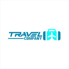 Travel suitcases and planes logo exclusive design inspiration