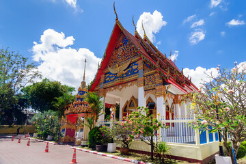 Obraz premium Wat Mongkhon Nimit Buddhist temple in Phuket town, Thailand.