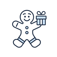 Gingerbread Man Vector Illustration Icon 
