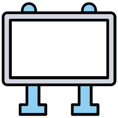
A blank banner for promotional slogans placed over stand to iconize advertisement banner 
