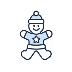 Gingerbread Man Vector Illustration Icon 
