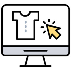 
Prototype of a web page with cursor and so many options for shopping, best icon to commemorate online shopping concept  
