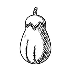 eggplant vegetable icon, hand draw style