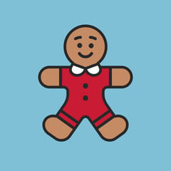 Gingerbread Man Vector Illustration Icon 
