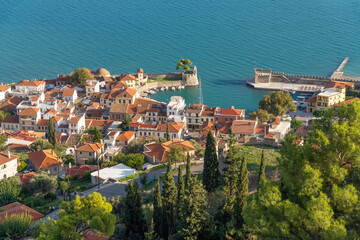 The old harbor of Nafpaktos, known as Lepanto during part of its history, Greece, On the north...
