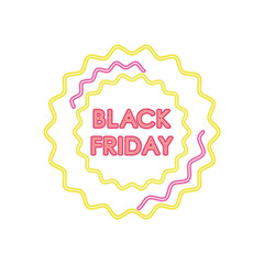 black friday neon design with seals, colorful design