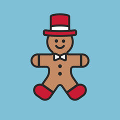 Gingerbread Man Vector Illustration Icon 
