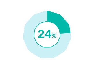 24% Percentage, Circle Pie Chart showing 24% Percentage diagram infographic for  UI, web Design