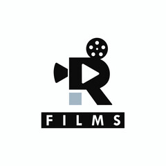 R movie films inisial logo exclusive design inspiration