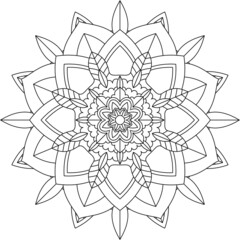 Easy Mandala coloring book simple and basic for beginners, seniors and children. Set of Mehndi flower pattern for Henna drawing and tattoo. Decoration in ethnic oriental, Indian style.