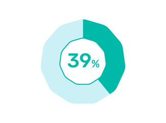 39% Percentage, Circle Pie Chart showing 39% Percentage diagram infographic for  UI, web Design