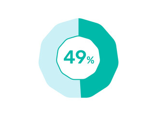 49% Percentage, Circle Pie Chart showing 49% Percentage diagram infographic for  UI, web Design