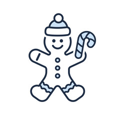 Gingerbread Man Vector Illustration Icon 
