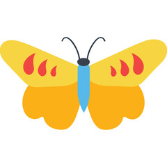 
Purely colored yellow toned natural icon for butterfly 
