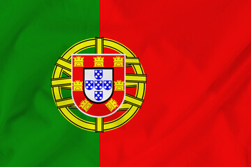 Flag of Portugal on Fabric texture