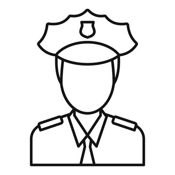 Airport police officer icon. Outline airport police officer vector icon for web design isolated on white background