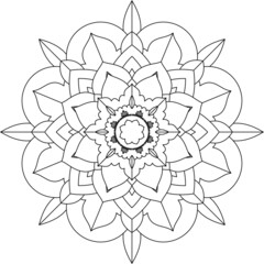 Easy Mandala coloring book simple and basic for beginners, seniors and children. Set of Mehndi flower pattern for Henna drawing and tattoo. Decoration in ethnic oriental, Indian style.