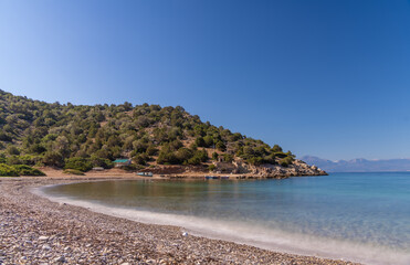 Beautiful coastal scenes along the shores of the Gulf of Corinth, Greece
