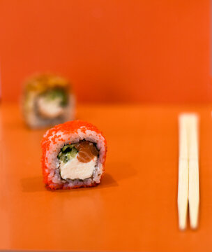 sushi with salmon. sushi, food, fish, rice, roll, salmon, japanese, meal, seafood, japan, dinner, caviar, gourmet, maki, raw, asia, plate, healthy, cuisine, fresh, restaurant, white, dish, diet, wasab