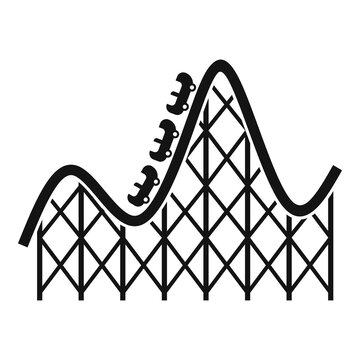 Roller coaster entertainment icon. Simple illustration of roller coaster entertainment vector icon for web design isolated on white background