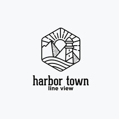 Harbor Town line view logo exclusive design inspiration