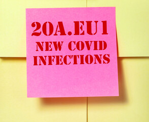 SARS-CoV-2, known as 20A.EU1 Mutated coronavirus new COVID-19