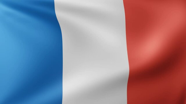 French flag. The flag of France is waving in the wind.
