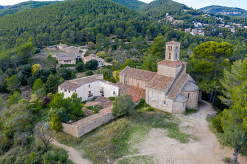 Fototapeta na wymiar The Saint Ponce de Corbera monastery, Corbera de Llobregat (Barcelona), Catalonia Spain.