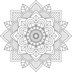 Easy Mandala coloring book simple and basic for beginners, seniors and children. Set of Mehndi flower pattern for Henna drawing and tattoo. Decoration in ethnic oriental, Indian style.