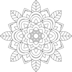 Easy Mandala coloring book simple and basic for beginners, seniors and children. Set of Mehndi flower pattern for Henna drawing and tattoo. Decoration in ethnic oriental, Indian style.