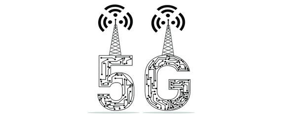 Fototapeta na wymiar The concept of stepping into 5G communication system