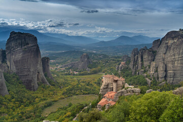 Monastery of Rousanou (St. Barbara) in the stunning Meteora a  rock formation in central Greece...
