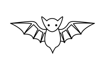 halloween bat flying line style icon