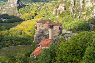 Monastery of Rousanou (St. Barbara) in the stunning Meteora a  rock formation in central Greece...