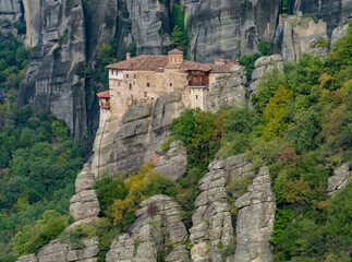 Monastery of Rousanou (St. Barbara) in the stunning Meteora a  rock formation in central Greece...