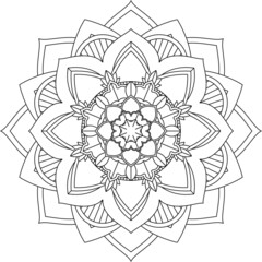 Easy Mandala coloring book simple and basic for beginners, seniors and children. Set of Mehndi flower pattern for Henna drawing and tattoo. Decoration in ethnic oriental, Indian style.