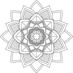 Easy Mandala coloring book simple and basic for beginners, seniors and children. Set of Mehndi flower pattern for Henna drawing and tattoo. Decoration in ethnic oriental, Indian style.