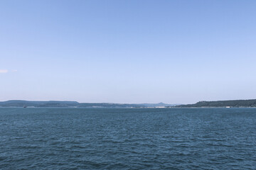 Obraz premium Great view of Çanakkale Strait. Blue sea and sky.