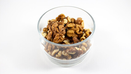 Walnuts in the glass bowl
