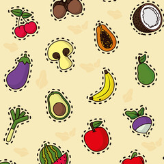 vegetables and fruits pattern, colorful design