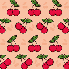 pattern with cherrys, colorful design