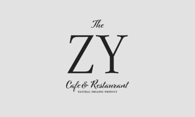 cafe restaurant premade logo initials monogram elegant luxury alphabet