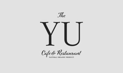 cafe restaurant premade logo initials monogram elegant luxury alphabet