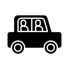 persons in car silhouette style icon