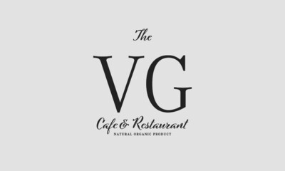 cafe restaurant premade logo initials monogram elegant luxury alphabet