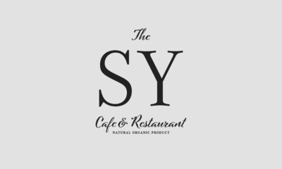 cafe restaurant premade logo initials monogram elegant luxury alphabet