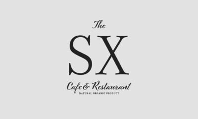 Fototapeta premium cafe restaurant premade logo initials monogram elegant luxury alphabet