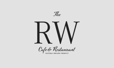 Fototapeta na wymiar cafe restaurant premade logo initials monogram elegant luxury alphabet