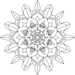 Easy Mandala coloring book simple and basic for beginners, seniors and children. Set of Mehndi flower pattern for Henna drawing and tattoo. Decoration in ethnic oriental, Indian style.