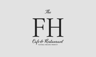 cafe restaurant premade logo initials monogram elegant luxury alphabet